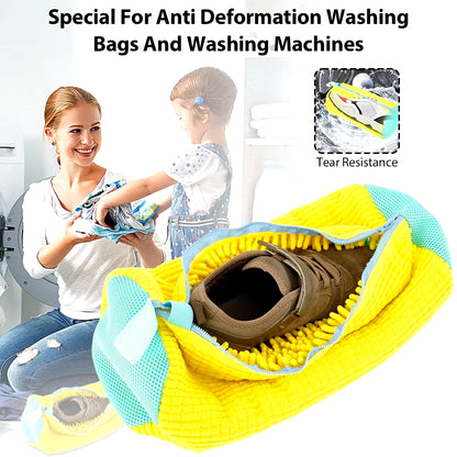 1/2PC New Washing Shoes Bag Cotton Laundry Net Fluffy Fibers Easily Remove Dirt Washing Bags Anti-Deformation Shoes Bag